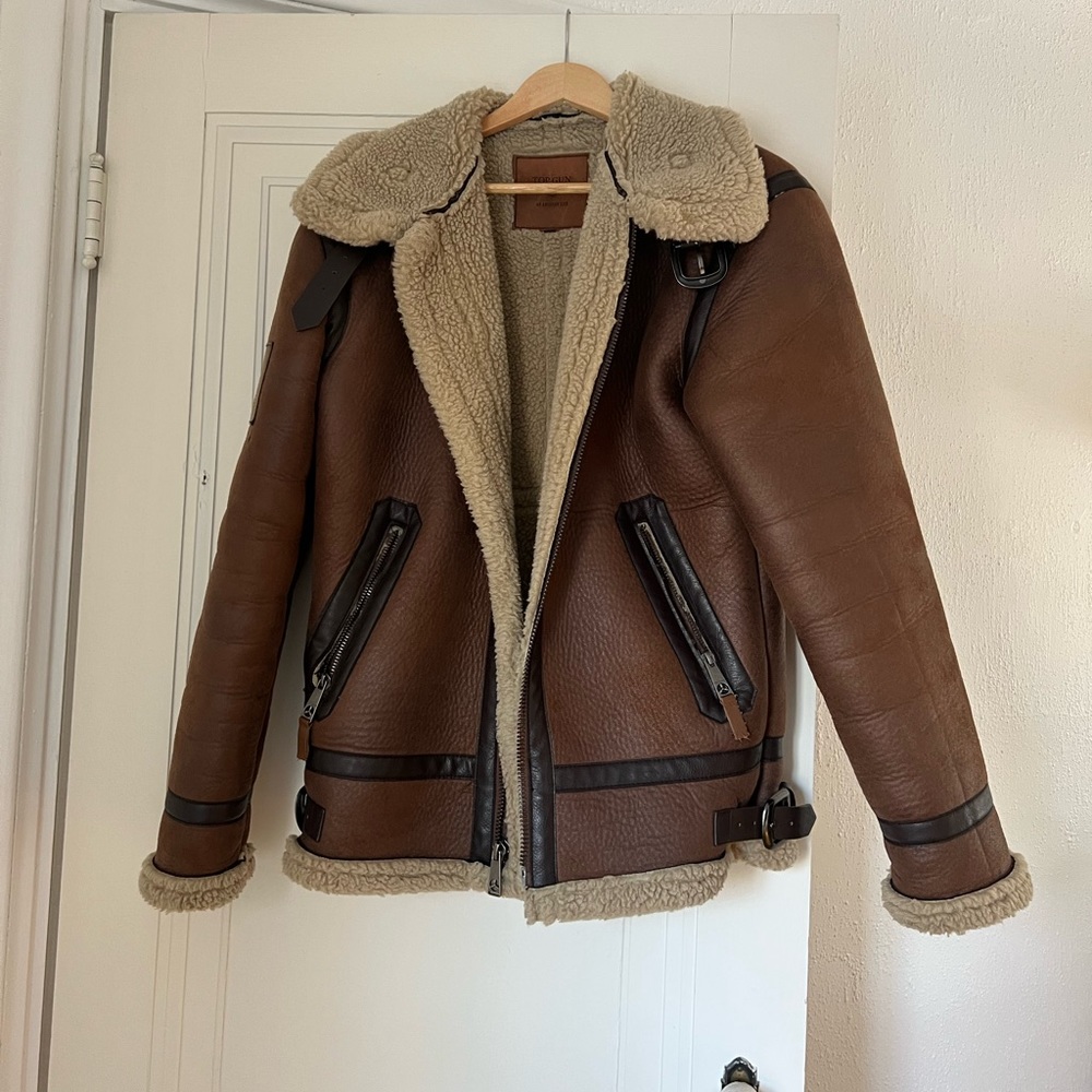 Faux Leather Shearling Jacket